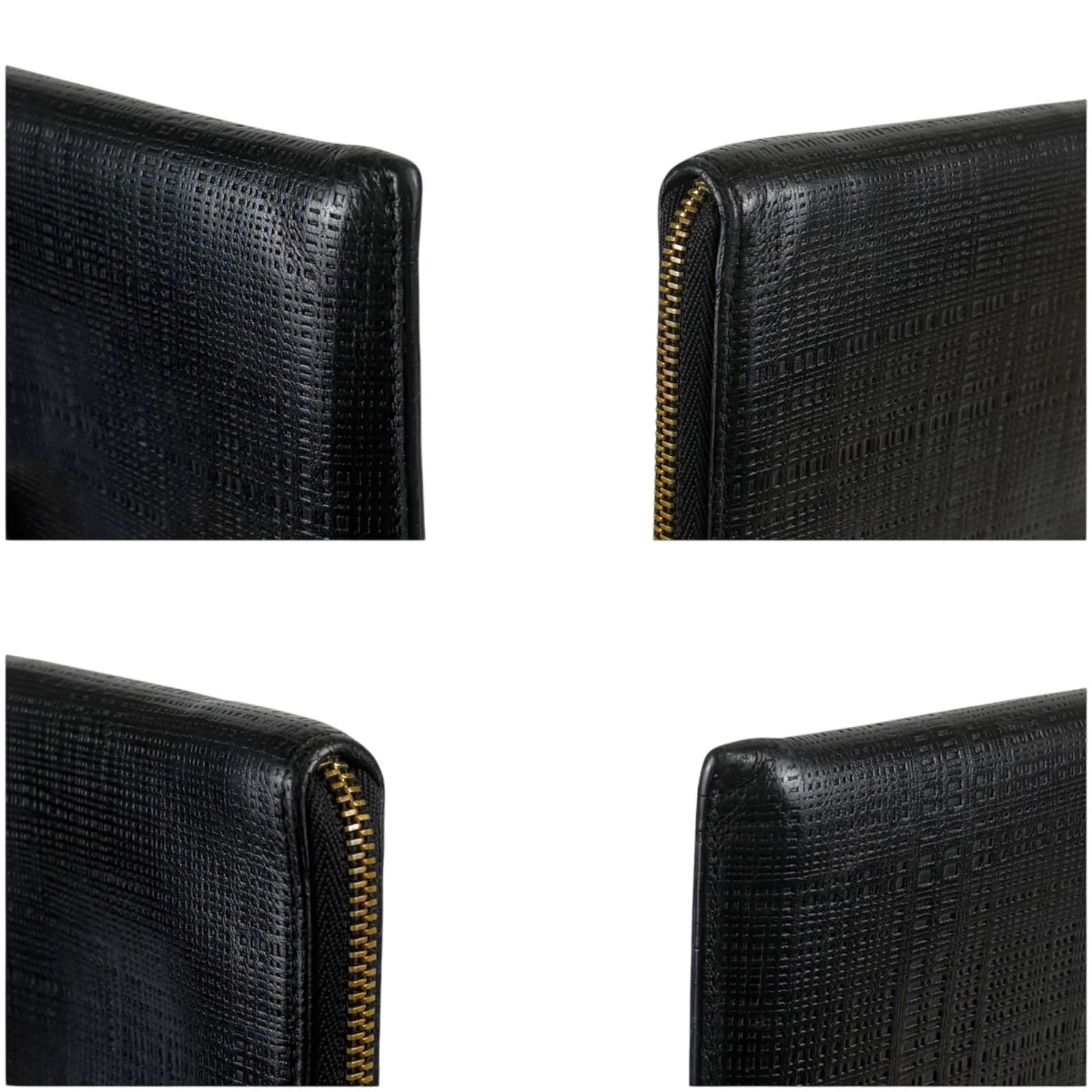 Loewe Linen Anagram Logo Wallet L-shaped Zip Black — view 6