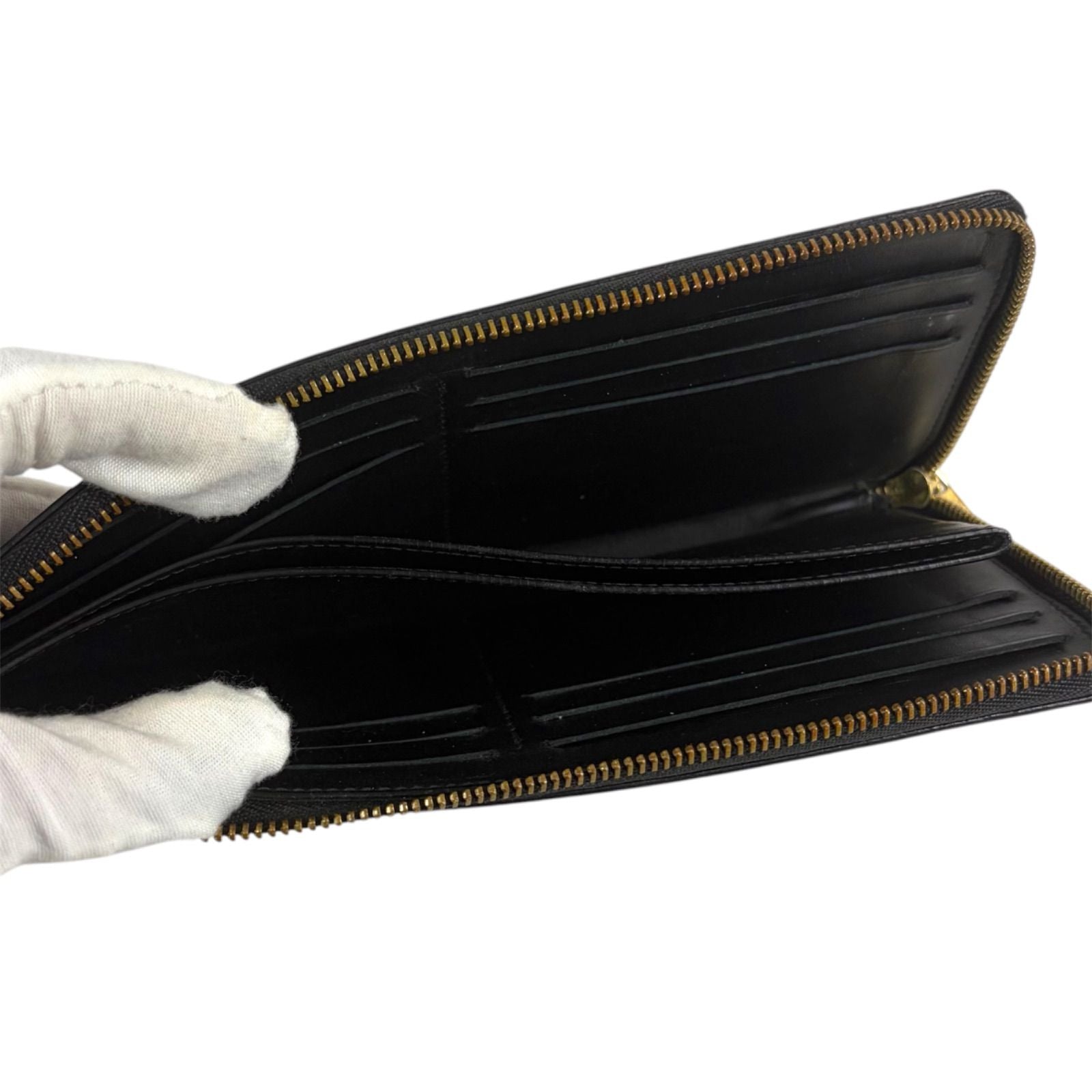 Loewe Linen Anagram Logo Wallet L-shaped Zip Black — view 7
