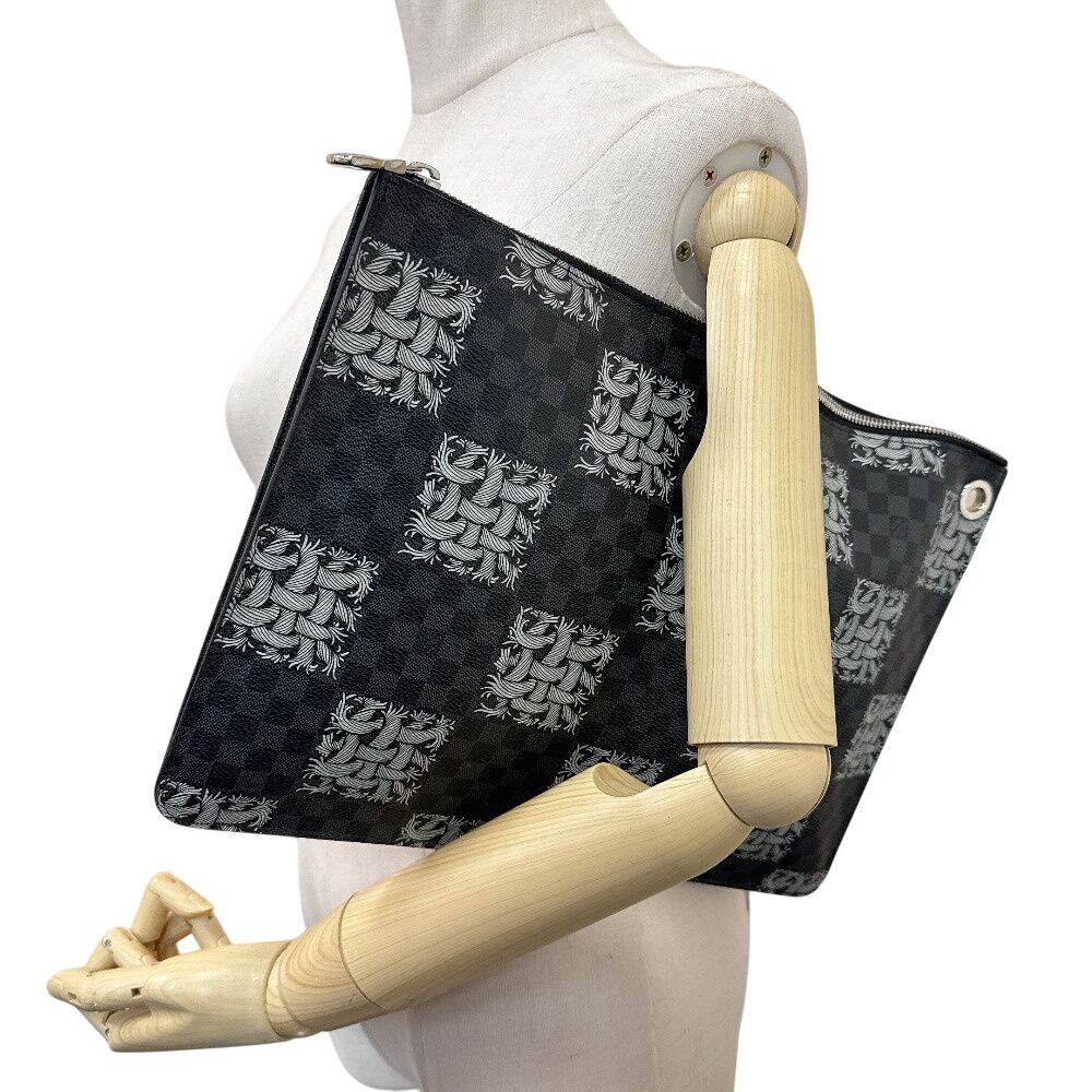 Louis Vuitton Second Christopher Nemes Pochette Jour GM Damier Graphite Clutch — view 5