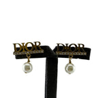 Dior Logo Earrings Gold — view 5