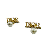 Dior Logo Earrings Gold