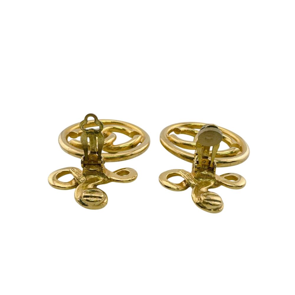 Chanel Vintage Clip Large CC Logo Earrings — view 7