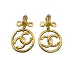 Chanel Vintage Clip Large CC Logo Earrings — view 5