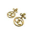 Chanel Vintage Clip Large CC Logo Earrings
