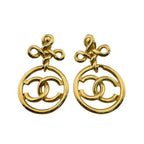 Chanel Vintage Clip Large CC Logo Earrings — view 2
