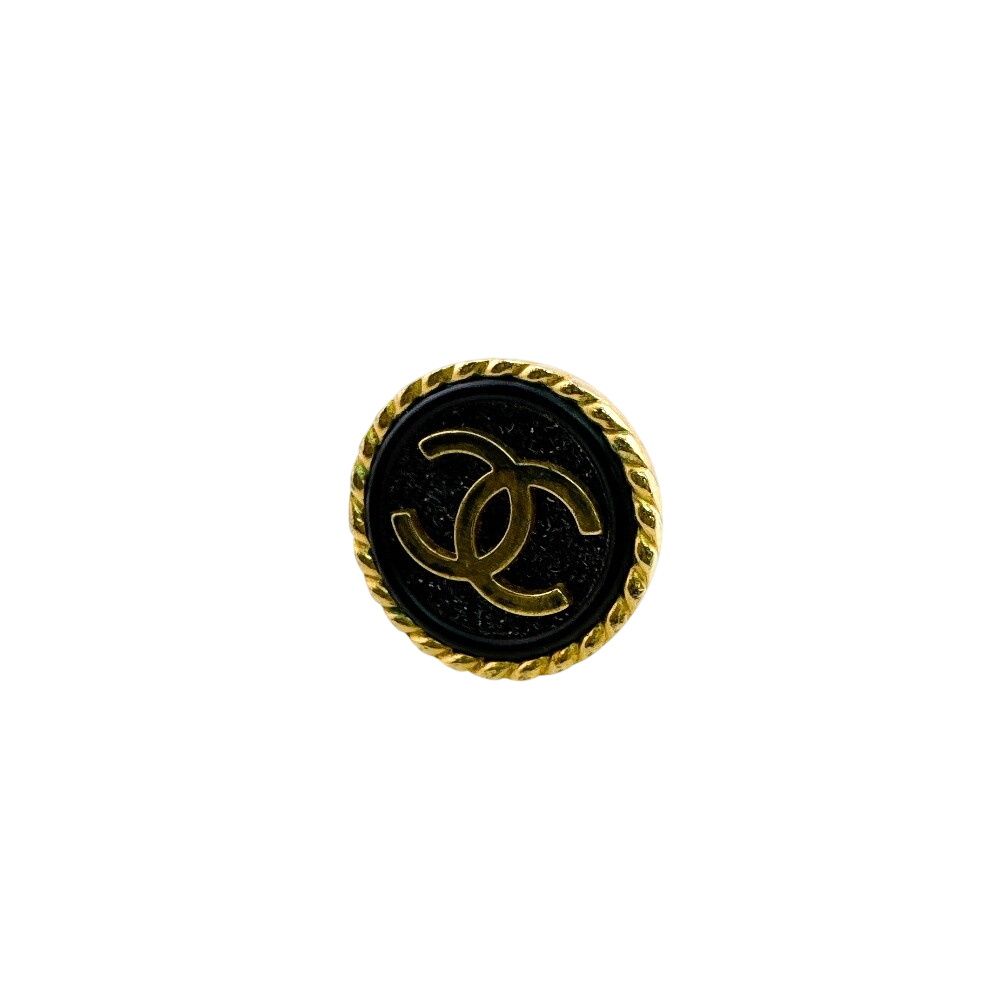 Chanel One Side with Rice Vintage Clip CC Logo Earrings