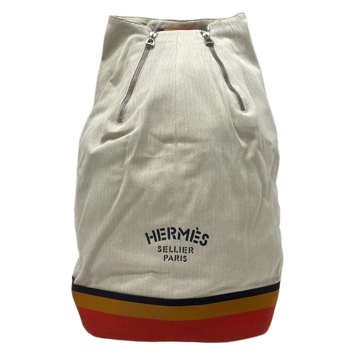 Hermes Shoulder Bag Cavalier Beige Multi Cotton