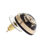 Chanel CC Turnlock Earrings Metal Black Gold CC Logo — view 4