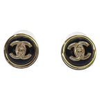 Chanel CC Turnlock Earrings Metal Black Gold CC Logo — view 2