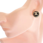 Chanel CC Turnlock Earrings Metal Black Gold CC Logo — view 9