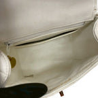 Chanel Quilted CC Logo Lambskin Chain Mini Handbag White Brown — view 9