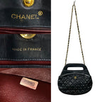 Chanel Vintage Quilted Coco Lambskin Leather 2-Way Shoulder Bag Black — view 3