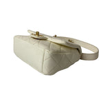 Chanel Quilted Coco Lambskin Leather Chain Mini Shoulder Bag White — view 8