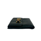 Gucci Vintage Bamb Leather Bifold Wallet Billfold Coin Purse Dark Navy — view 4