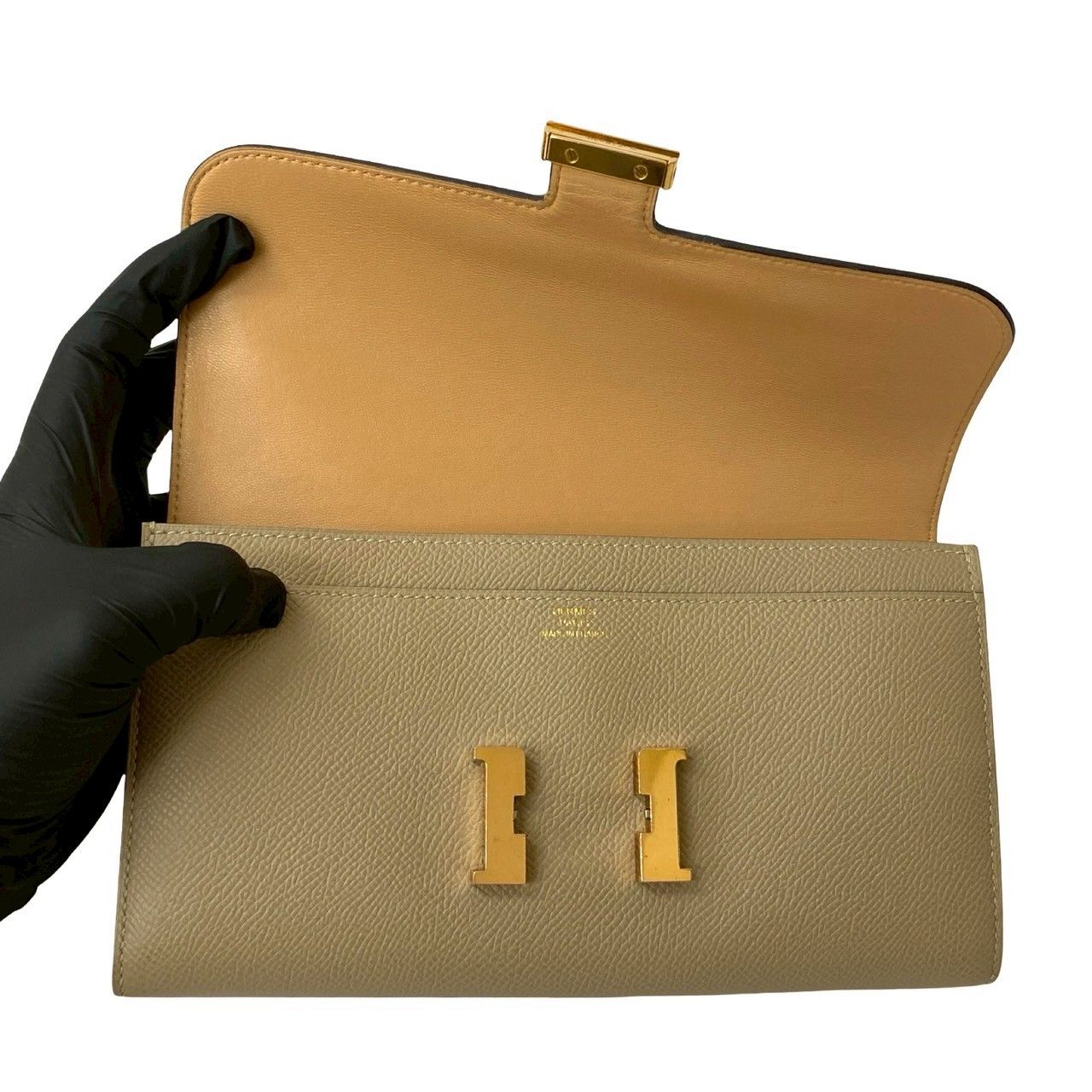 Hermes Constance Long Veau Epsom Wallet Billfold Beige — view 7