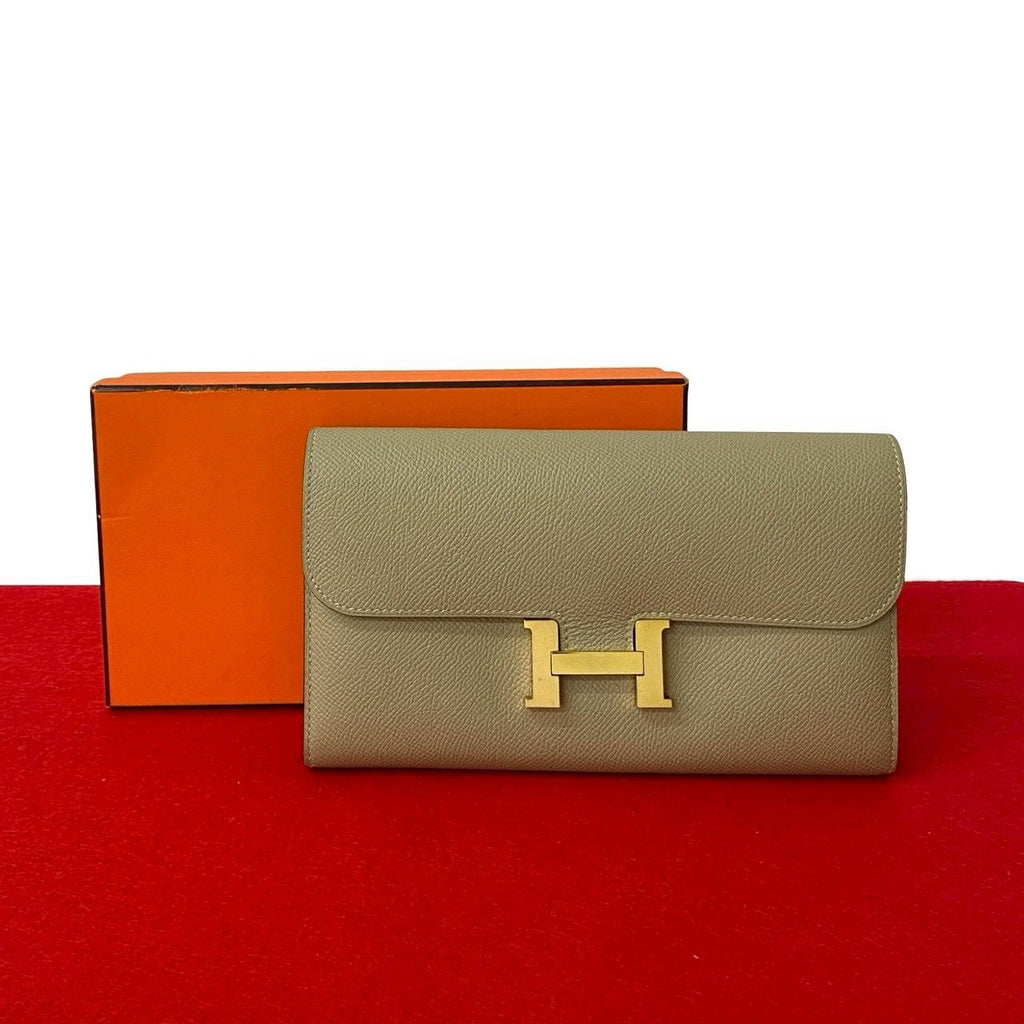 Hermes Constance Long Veau Epsom Wallet Billfold Beige