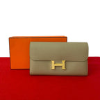 Hermes Constance Long Veau Epsom Wallet Billfold Beige