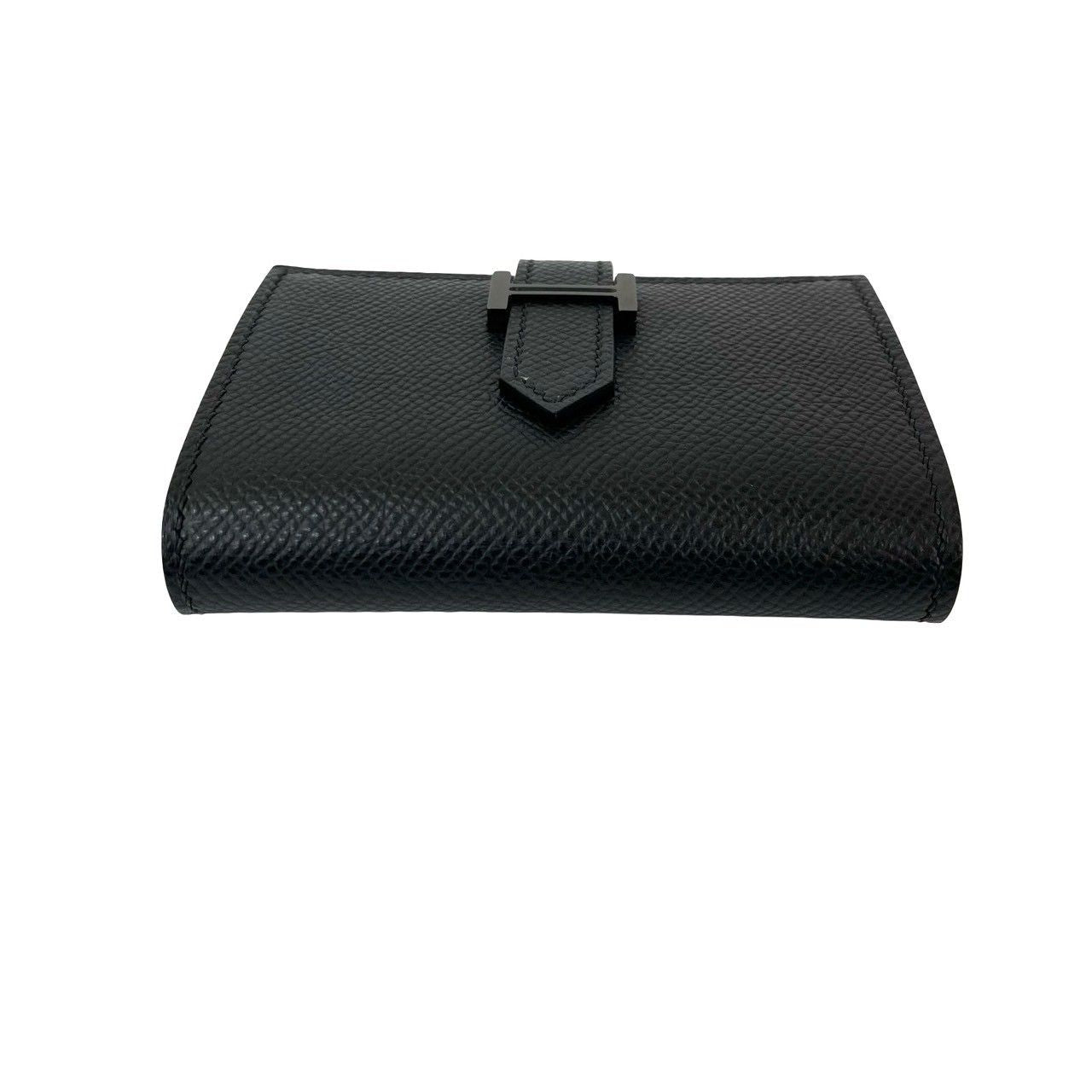 Hermes Bearn Card Case Monochrome Veau Epsom Business Holder Black — view 6