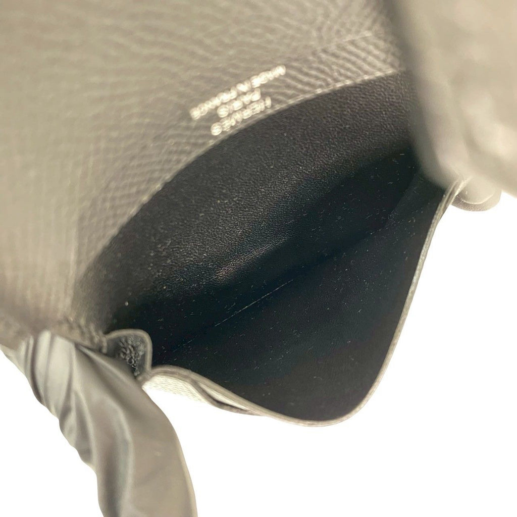 Hermes Bearn Card Case Monochrome Veau Epsom Business Holder Black — view 9