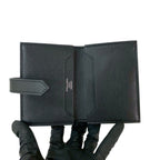 Hermes Bearn Card Case Monochrome Veau Epsom Business Holder Black — view 7