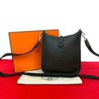 Hermes Box Evelyne TPM Taurillon Clemence Leather Mini Shoulder Bag Black