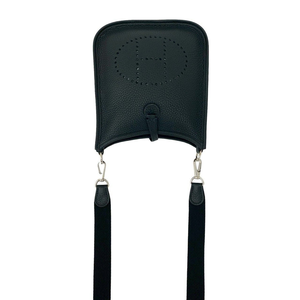 Hermes Box Evelyne TPM Taurillon Clemence Leather Mini Shoulder Bag Black — view 4