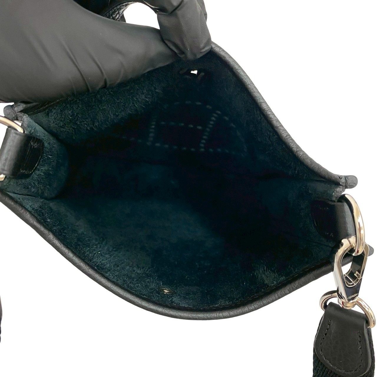 Hermes Box Evelyne TPM Taurillon Clemence Leather Mini Shoulder Bag Black — view 9