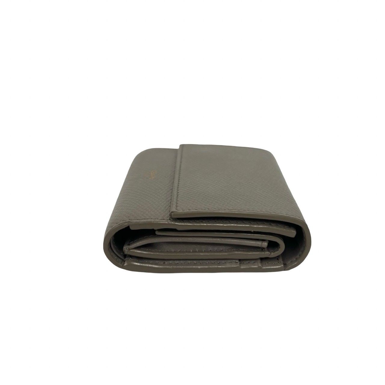 Celine Box Trifold Wallet Leather Mini Billfold Coin Purse Gray — view 5