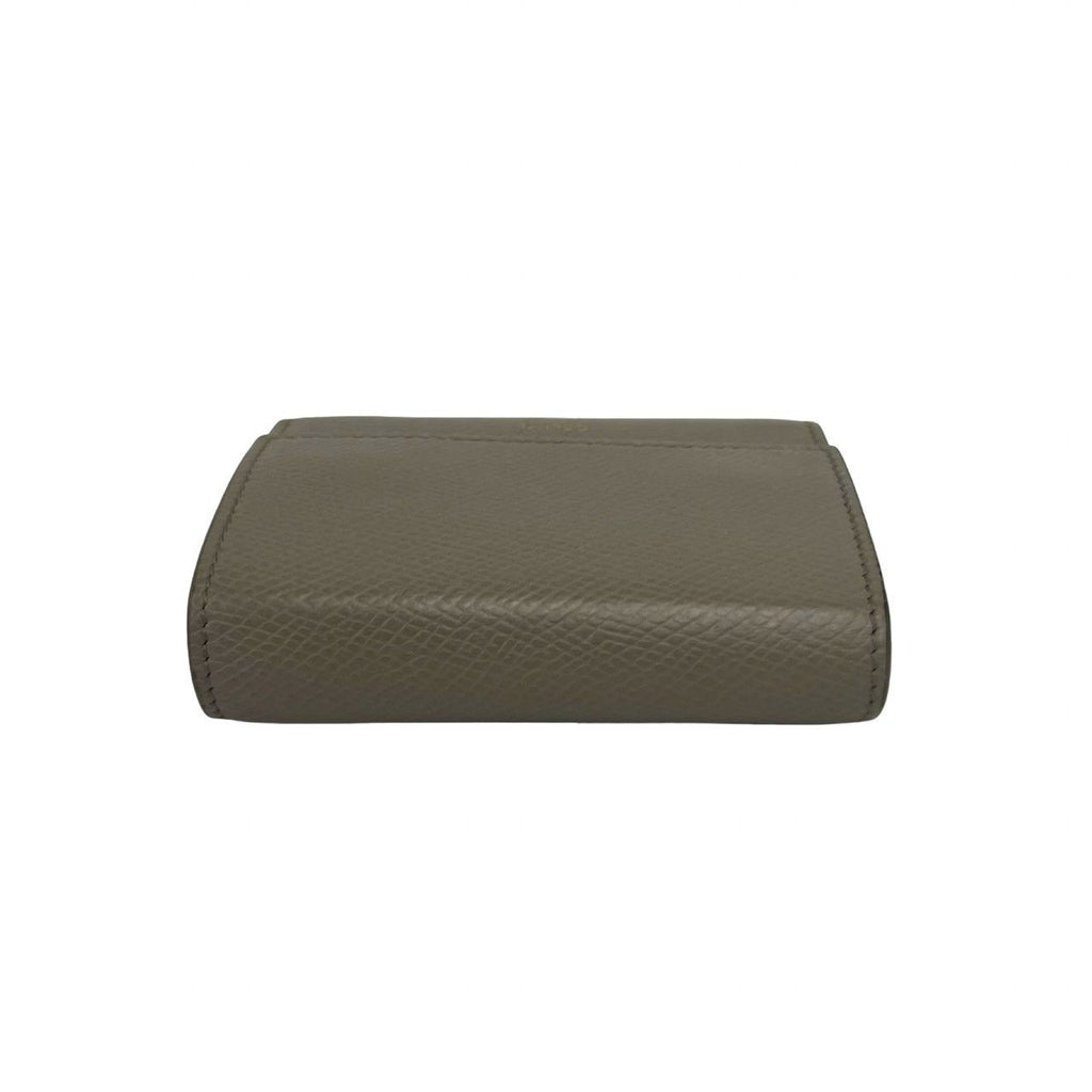 Celine Box Trifold Wallet Leather Mini Billfold Coin Purse Gray — view 3