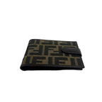 Fendi FF Zucca Pattern Canvas Leather Bifold Wallet Mini Billfold Coin Purse — view 6