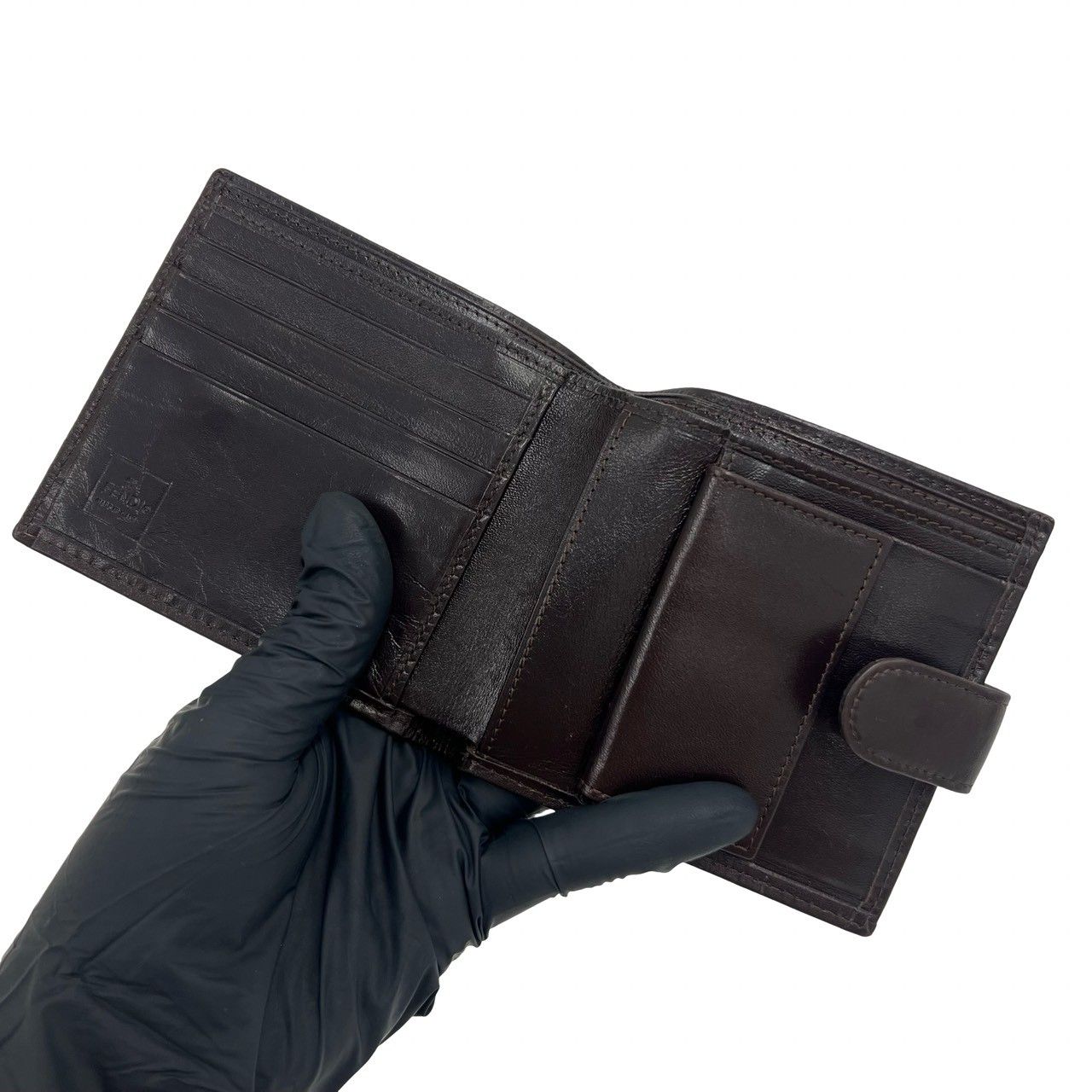 Fendi FF Zucca Pattern Canvas Leather Bifold Wallet Mini Billfold Coin Purse — view 7