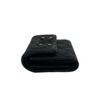 Chanel Box Card with CC Filigree CC Logo Caviar Leather Trifold Wallet Black — view 4