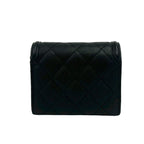 Chanel Box Card with CC Filigree CC Logo Caviar Leather Trifold Wallet Black — view 2