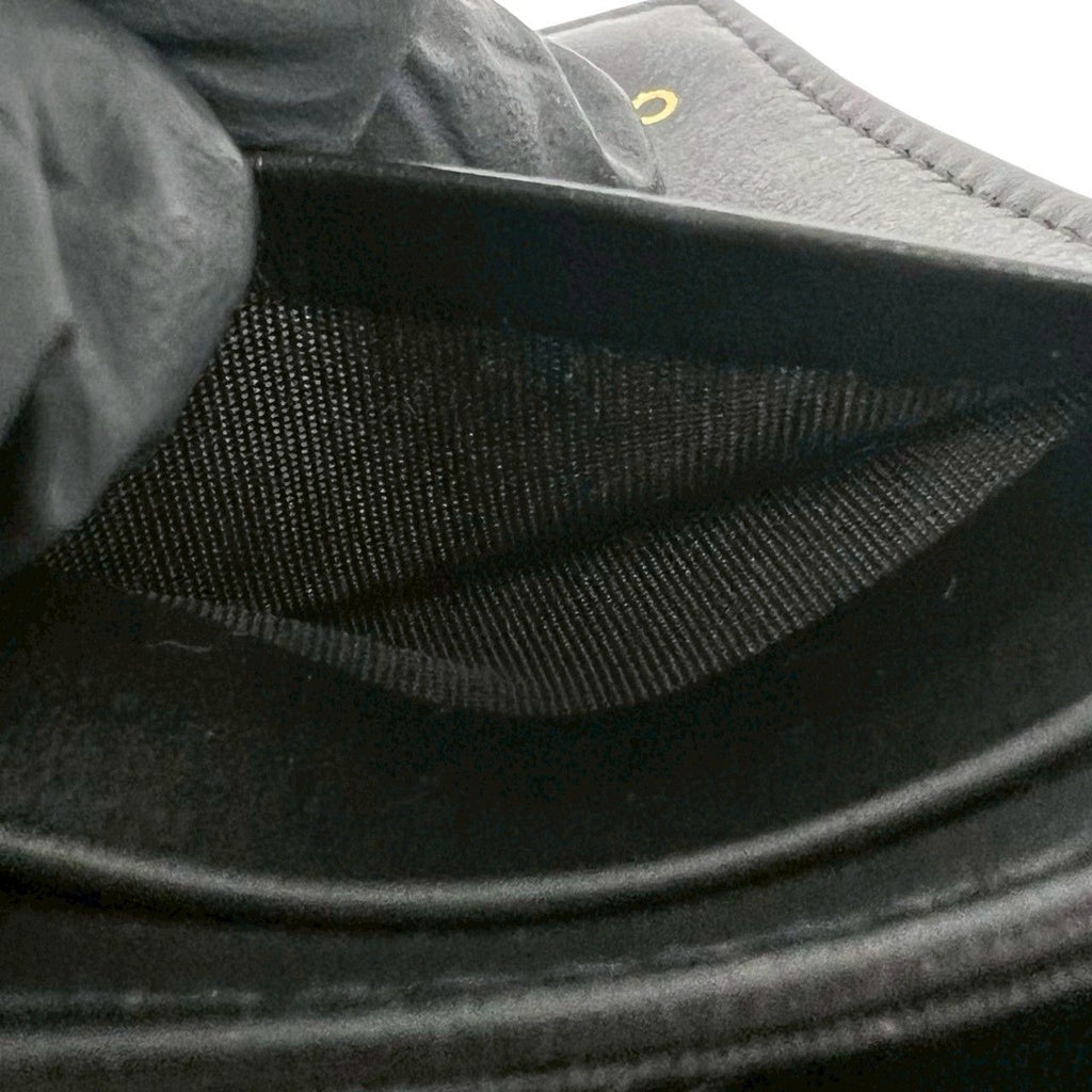 Chanel Box Card with CC Filigree CC Logo Caviar Leather Trifold Wallet Black — view 9