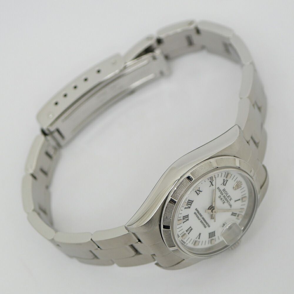 Rolex Oyster Perpetual Date White Roman Number SS Watch Automatic Winding OH — view 2