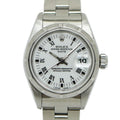 Rolex Oyster Perpetual Date White Roman Number SS Watch Automatic Winding OH