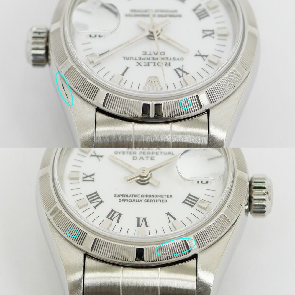 Rolex Oyster Perpetual Date White Roman Number SS Watch Automatic Winding OH — view 7