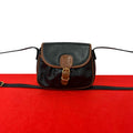 Celine Vintage Blason Triomphe Logo Leather Mini Shoulder Bag Pochette Black
