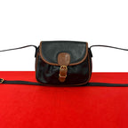 Celine Vintage Blason Triomphe Logo Leather Mini Shoulder Bag Pochette Black
