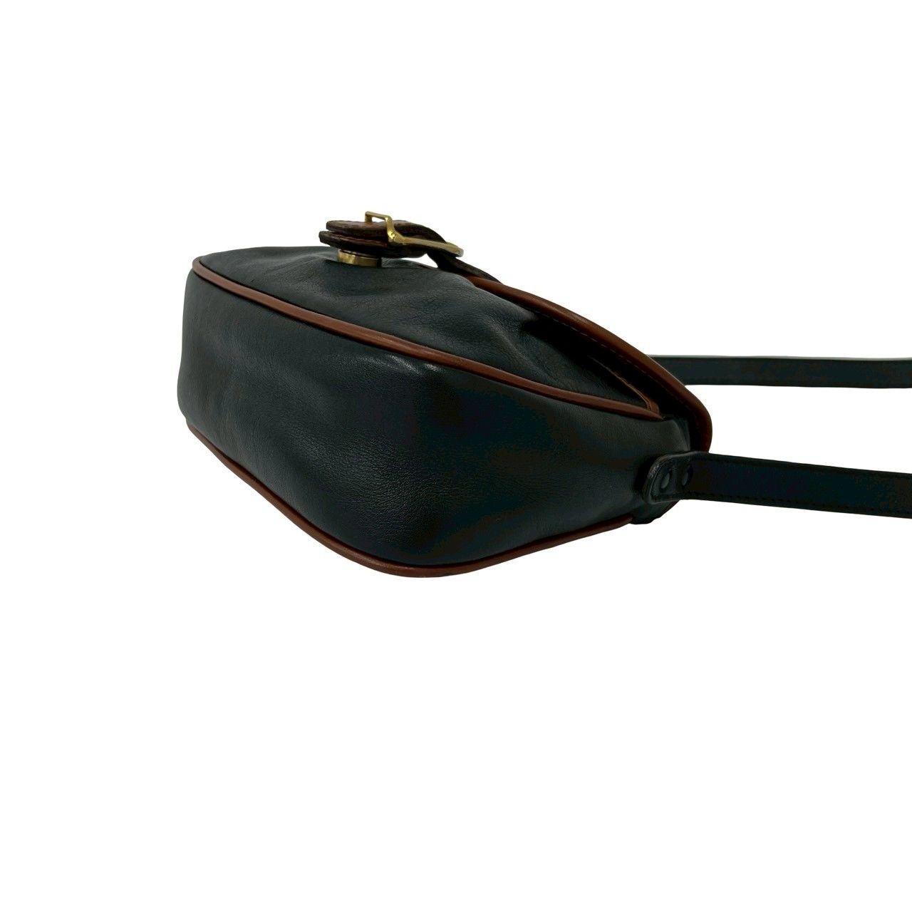 Celine Vintage Blason Triomphe Logo Leather Mini Shoulder Bag Pochette Black — view 8