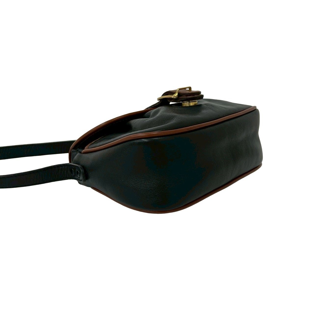 Celine Vintage Blason Triomphe Logo Leather Mini Shoulder Bag Pochette Black — view 7