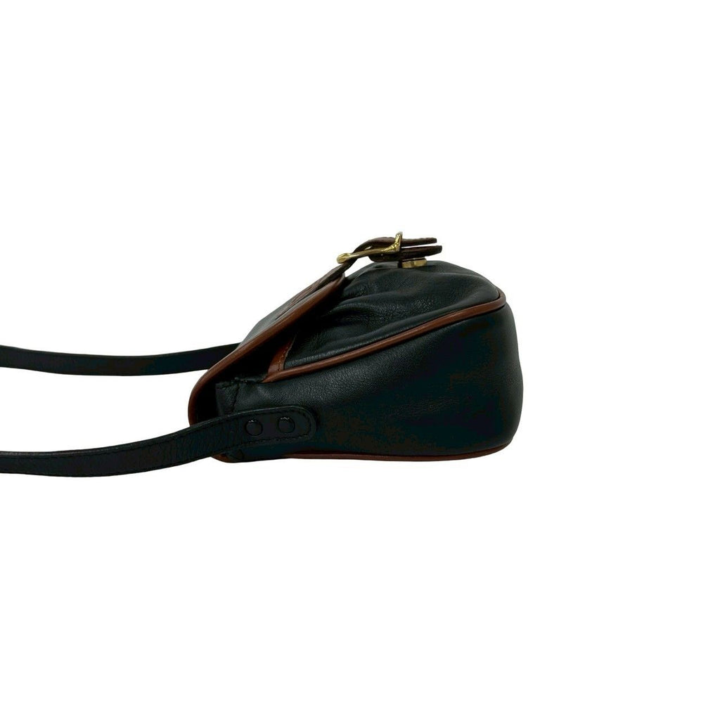 Celine Vintage Blason Triomphe Logo Leather Mini Shoulder Bag Pochette Black — view 5