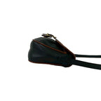Celine Vintage Blason Triomphe Logo Leather Mini Shoulder Bag Pochette Black — view 6