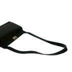 Celine Saluki Logo Carriage Calf Leather Shoulder Bag Black — view 4