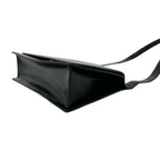 Celine Saluki Logo Carriage Calf Leather Shoulder Bag Black — view 8