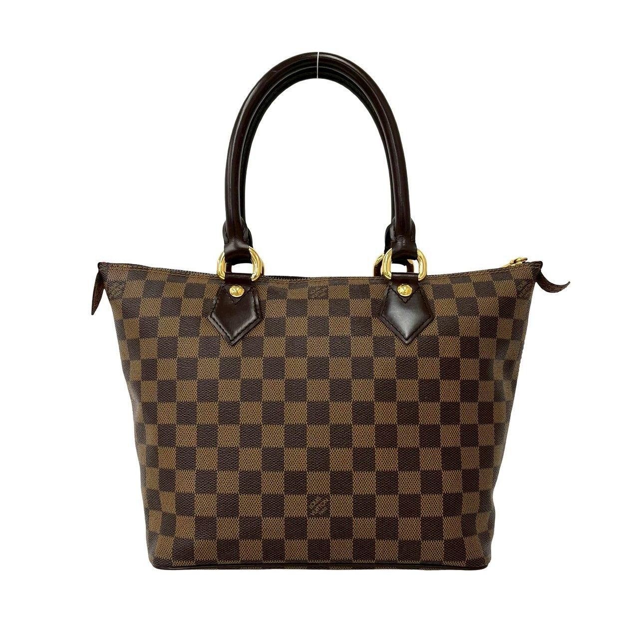 Louis Vuitton With Saleya PM Damier Pattern Leather Tote Brown — view 3