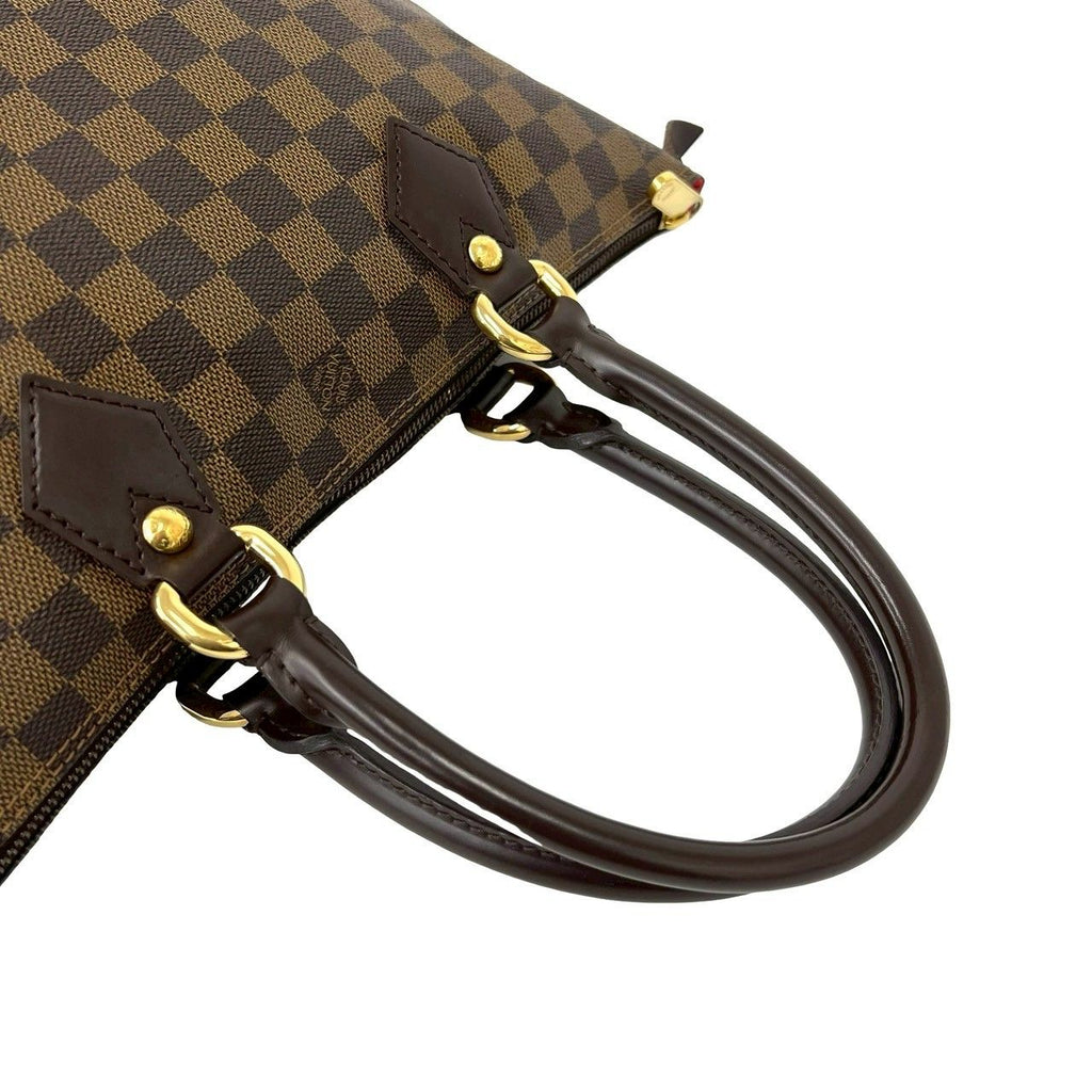 Louis Vuitton With Saleya PM Damier Pattern Leather Tote Brown — view 4