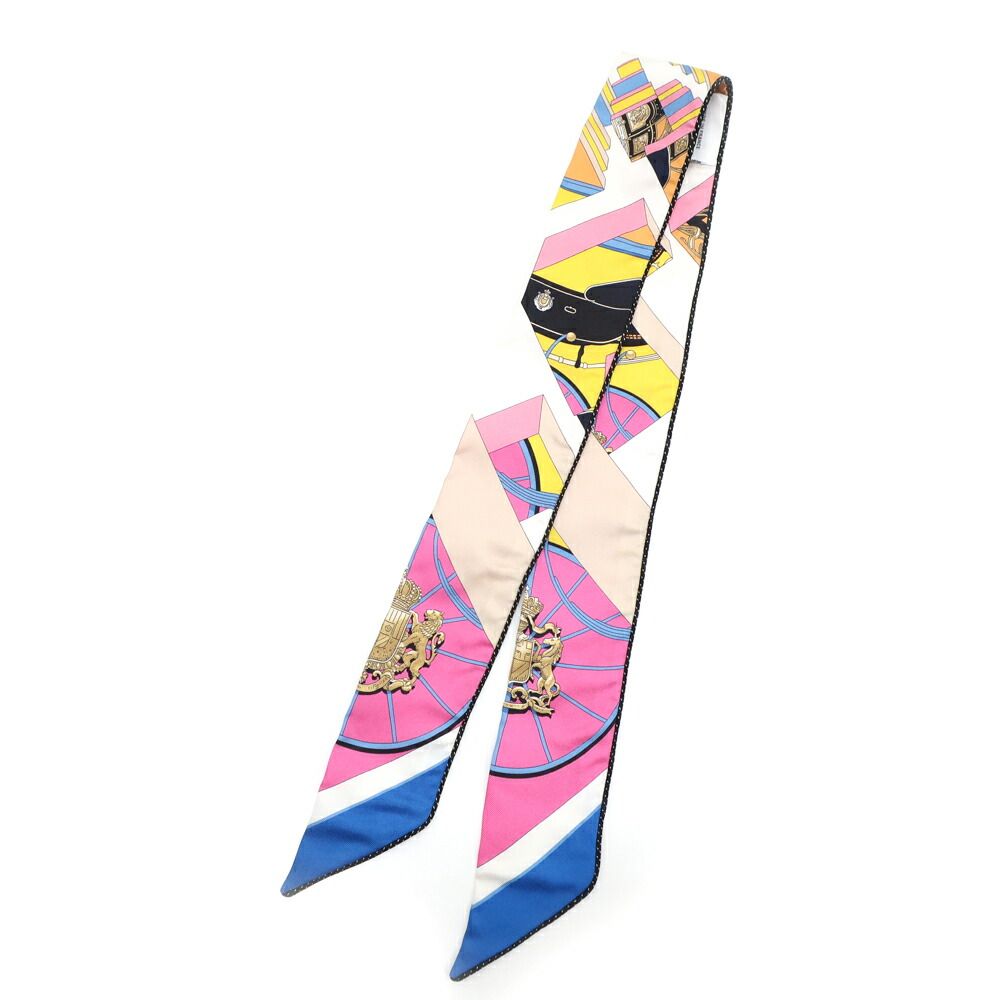 Hermes Heaven Twilly Scarf Springs Bague Spring Pink Blue White — view 2
