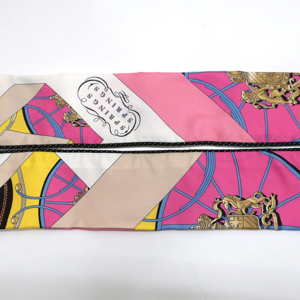 Hermes Heaven Twilly Scarf Springs Bague Spring Pink Blue White — view 9