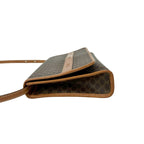 Celine Vintage Macadam Blason Triomphe Logo Pattern Leather Shoulder Bag Brown — view 5